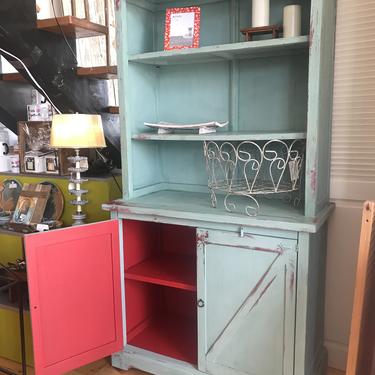 Farm Fresh Bookcase Hutch with a pop of Red