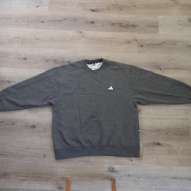 Vintage Sweatshirt 1990s Adidas XL Distressed Preppy Grunge Casual Athletic Crewneck Pullover Street Vintage Clothing Hip Hop Rap XL 