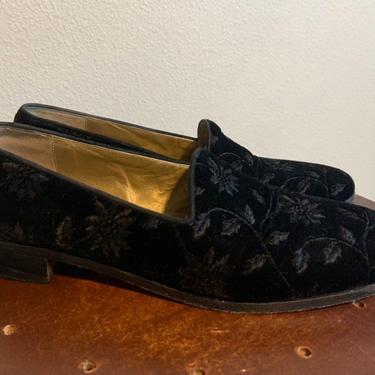 Vintage YSL Chunky Heeled Brocade Loafers Size 7 1/2 