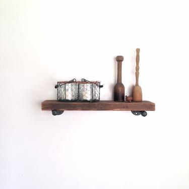 24'' Dormer Wall Shelf - Reclaimed Wood Wall Shelf - Reclaimed Wood &amp; Pipe Shelf 