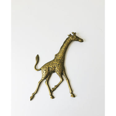 Vintage Brass Giraffe Wall Hanging 