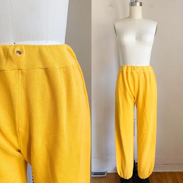 Vintage 1980s Mustard Yellow Sweatpants / S/M 