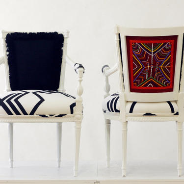 Upholstered Chairs beaded by Kenyan Tribe 