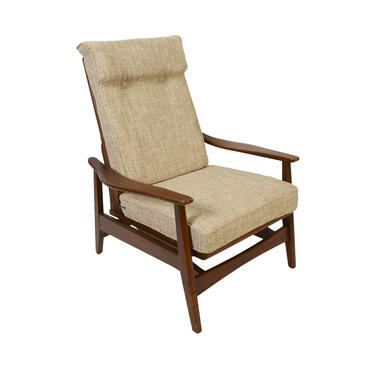 Walnut Lounge Chair Rocker Milo Baughman Style Mid Century Modern 