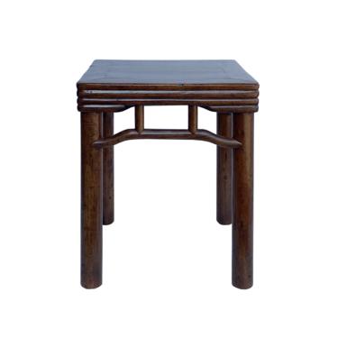 Chinese Handmade Vintage Brown Square Wood Top Stool Table cs7048E 