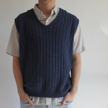 Retro Sweater Vest Blue 3XLT 