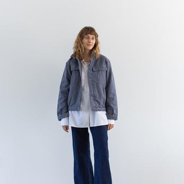 Vintage Grey Two Pocket Raglan Work Jacket | Unisex Cotton Moleskin Utility Workwear | Made in Italy | M | IT268 