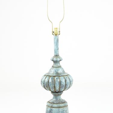 Mid Century Blue Ceramic Table Lamp - mcm 