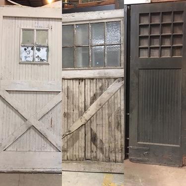Just part of our collection of Carriage House doors. #vintagestyle  #architecturalsalvage #barndoor #repurpose