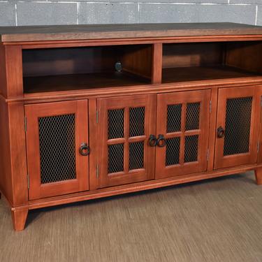Industrial Rustic Solid wood 60 inch TV stand Media Console / Entertainment console withMesh Doors 