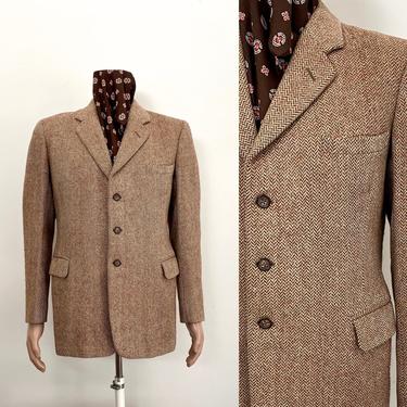 Vintage 1930s Sport Coat 30s Harris Tweed Three Button Ventless 