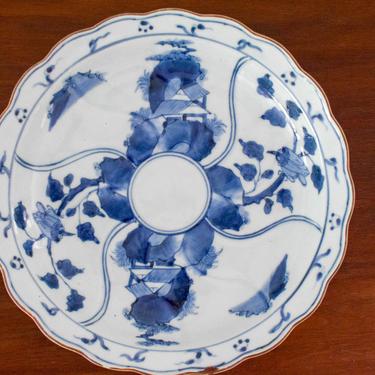 Blue and White Canton Platter Dish 