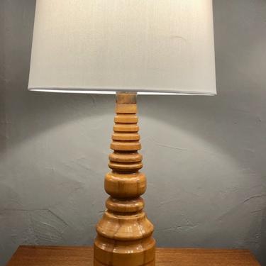 Vintage Custom Turned Wood Table Lamp