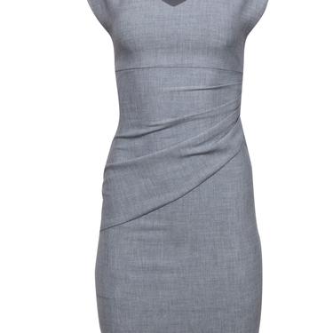 Diane von Furstenberg - Gray Gathered-Side V-Neck Sheath Dress Sz 0