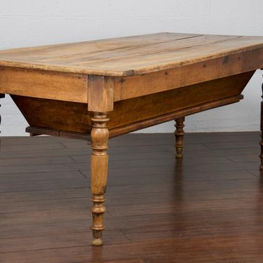 18th Century Country French Farmhouse Walnut Dough Table or Petrin Kitchen Table 