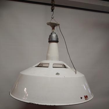 Outdoor enameled pendent light 24" w x 23" hanging roughly