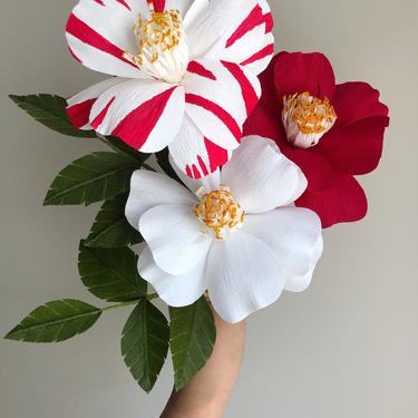 Crepe Paper Camellia -- Paper Flowers for Home Decor or Weddings 