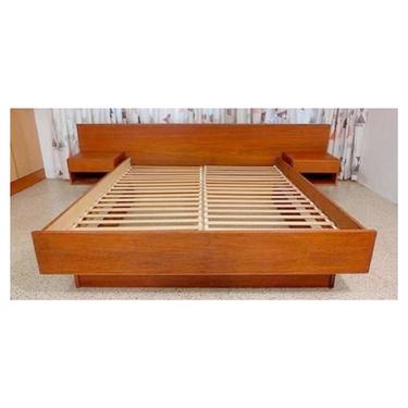 (AVAILABLE) Vintage Mid Century Danish Modern Teak Platform Bed