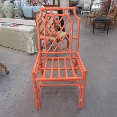 Newly Lacquered Rattan Fretwork Chair