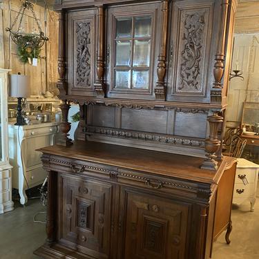 Gorgeous Antique 1800’s Oak Carved Cabinet