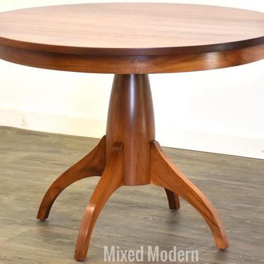 Modern Solid Walnut Round Dining Table 