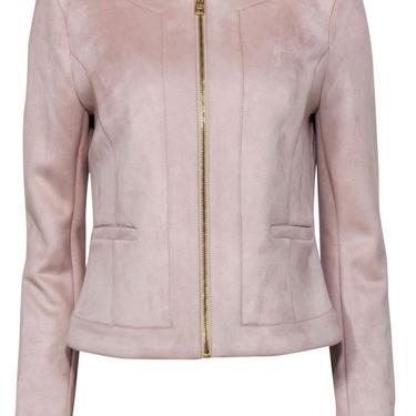 Marc New York by Andrew Marc - Light Pink Faux Suede Zip-Up Jacket Sz S