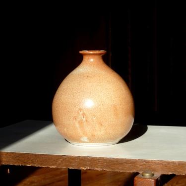 Studio Pottery Crackle Shino Glaze Moon Pot Signed to Base - Vintage Japanese Ceramics - Vintage Art Pottery - Weed Pot - Bud Vase 