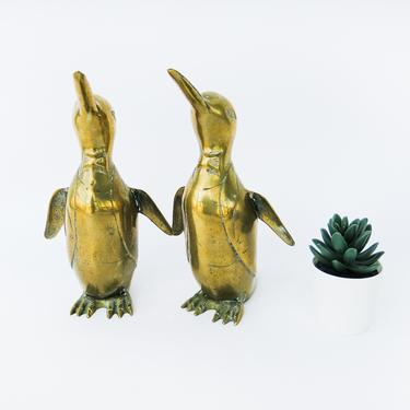 2 Available - Vintage Brass Bow Tie Penguins (Sold Separately) 