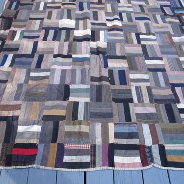 Antique Wool Quilt Handmade Wool Crazy Quilt Wool Coats Multi Color Early Quilt Patchwork Quilt Primitive Quilt Wool Quilt 1800s quilt 