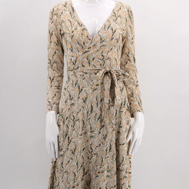 70s DIANE Von FURSTENBERG wrap dress size 4 /  Lilly of the valley floral print 50 cotton 50 rayon vintage 1970s 