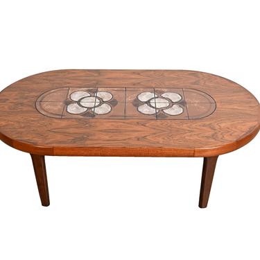 Rosewood Tile Top Cocktail Table Coffee Table Danish Modern 