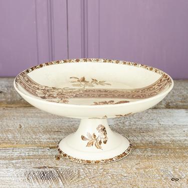 Antique Emile Bourgeois Floral Compote