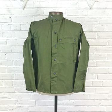 Size 40 Vintage 1940s WW2 Australian Army Olive Drab Cotton N 336 Single Pocket Utility Work Jacket 