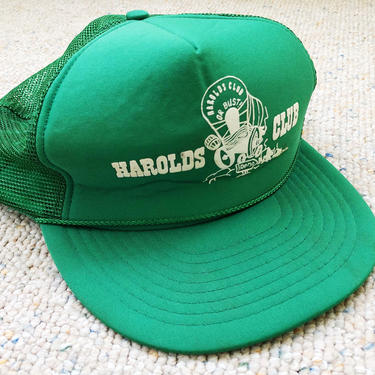 Vintage Royal Pacific Enterprises Emerald Green Harolds Club Reno Mesh Snapback Adjustable Trucker Hat 