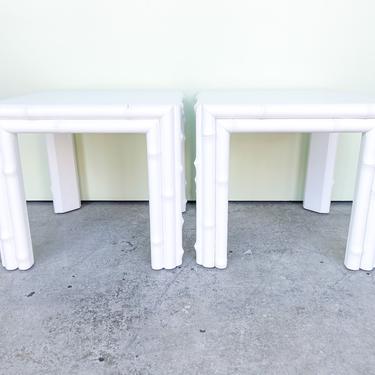 Pair of Faux Bamboo End Tables