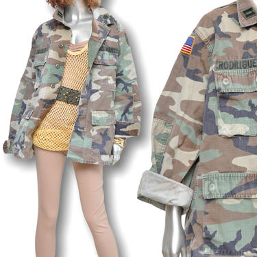 Vintage US Military Camouflage Jacket Unisex Size XL Rodriguez 