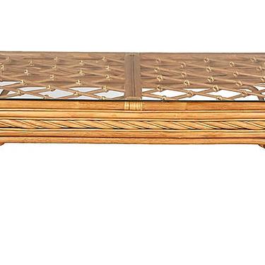 1970s Bamboo &amp; Glass Top Coffee Table by 2bModern