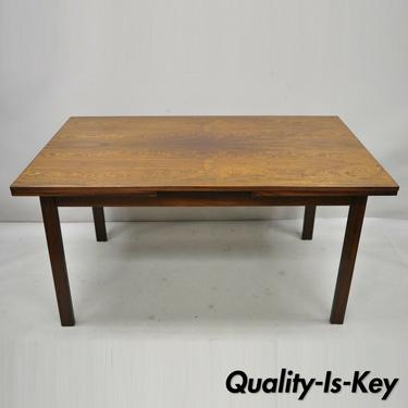 Vintage Mid Century Danish Modern Rosewood Draw Leaf Extension Dining Table