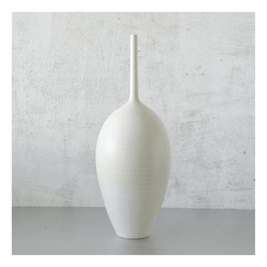 SHIPS NOW- 15&quot; Teardrop Bottle Vase- Seconds Sale- white bottle vase glazed by sara paloma pottery 