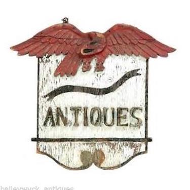 SOLD. Americana "Antiques" Store Sign