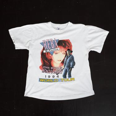 Vintage Reba McEntire 1994 Tour T Shirt - Men's Large, Women's XL | 90s John Michael Montgomery Country Music Concert Tee 