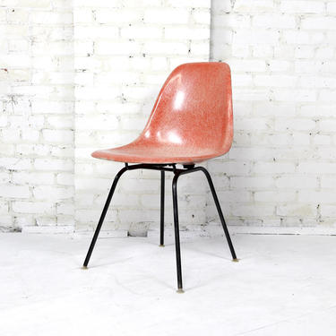 Vintage Eames for Herman Miller orange fiberglass shell chair (2nd generation) | Free delivery in NYC and Hudson areas 