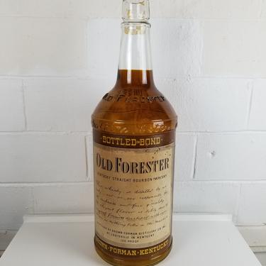 Large Vintage Glass &quot;Old Forester&quot; Display piece