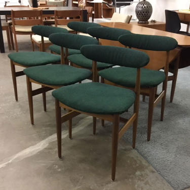 Set of Six British Mod Teak Chairs