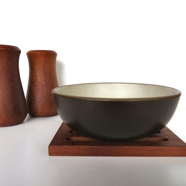 Vintage Heath Ceramics Brown and Beige Cereal Bowl , Edith Heath 6 1/2