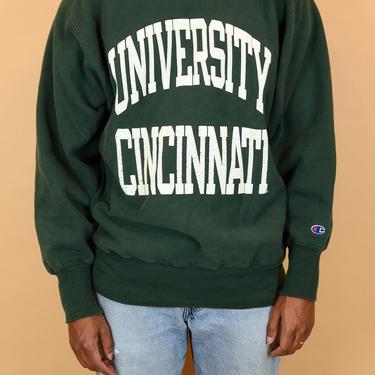 Vintage 90s University of Cincinnati College Unisex Pullover Champion Reverse Weave Sweater L, XL 
