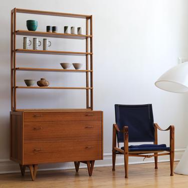 Mid Century Danish Modern Room Divider Teak Shelf 