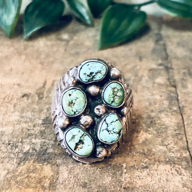 Vintage Ring, Statement Jewelry, Vintage Jewelry, Turquoise Ring, Silver Ring, Large Ring, Unique Jewelry, Turquoise jewelry, Chunky Ring 