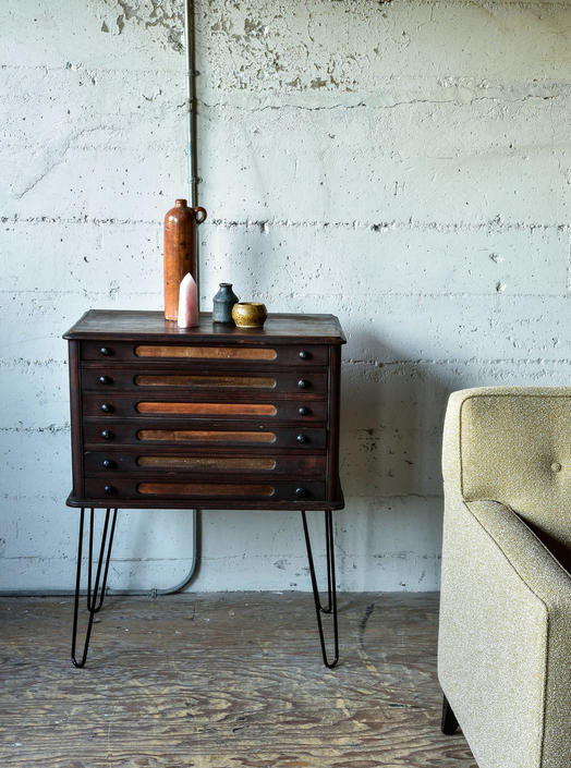 Vintage Apothecary Chest on Hairpin Legs