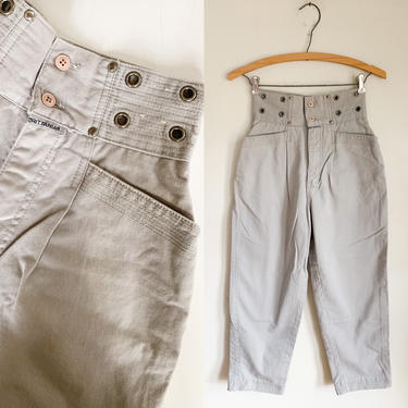 Vintage 1980s Brittania Khaki Pants / Jeans // 23&quot; waist 